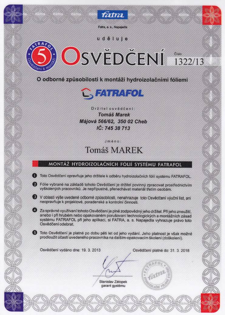 certifikat Fatra