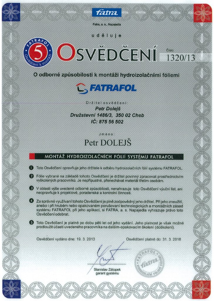 certifikat Fatrafol D